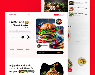 Food landingpage & website design eating fast food fastfood website food food delivery food menu food ordering website food website landingpage restaurant landingpage restaurant website ui design uiux website design