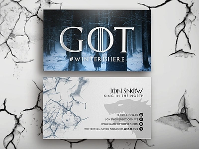 GOT Theme Business Card branding business card card design games of thrones got graphic design postcard print stationery theme vector