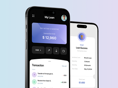 Loan App! 📲💸 digital wallet fintech loan app loan application loan management loan offers minimal app mobile app modern app personal loan ui ui trend