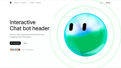 Interactive Chatbot header 3d an animation motion graphics spline spline3d