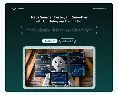 A landing page design exploration for Trading Bot platform. app branding design graphic design illustration logo typography ui ux vector
