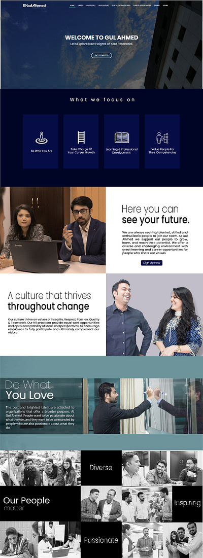 Gul Ahmed Careers Layout Design ui