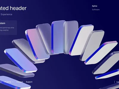 Animated Card header 3d animation cinema4d design motion graphics spline3d ui
