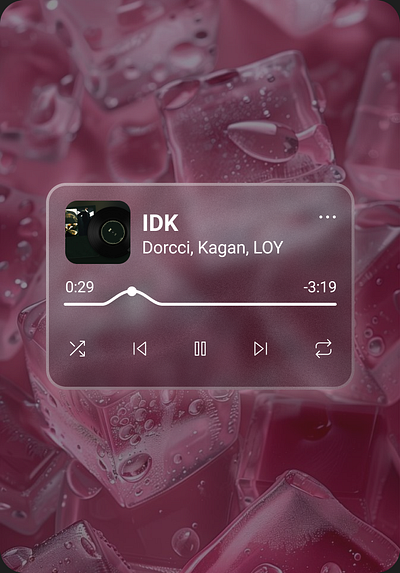 Music player - Glass appearance Ui dorcci glassmorphism music player ui ux