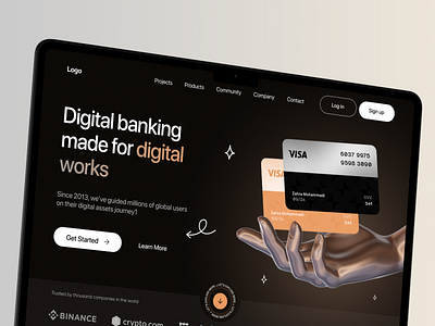 Digital Banking Website! 🌐🏦 credit card digital banking digital banking web financial services fintech herosection mobile banking online banking ui webdesign website