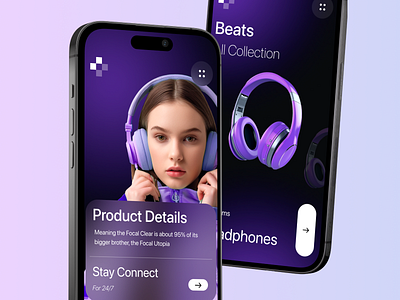 Headphone Store App! 🎧📲 audio shop e commerce headphone app headphone e commerce headphone store mobile mobile app online store product details single product page ui