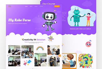 My Robo Verse kids website landing page robot website ui ui design uiux ux website