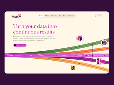 Hero / Feldera abstract ai app artificial intelligence charts complex data engine geometric hero icon illustration logo motion graphics query settings stream texture ui website