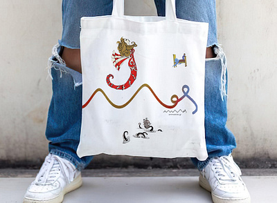 AMMOS [sand] children's books, tote bag, 2023 bookstore branding children books tote bag