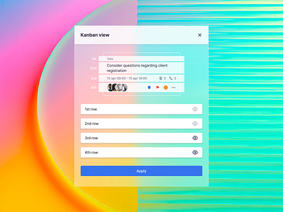 SaaS - Kanban view settings card design design erp figma kanban saas task ui ux uxui webdesign