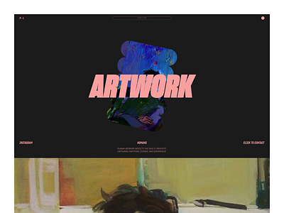 Artwork - Artist Website Header (Dark Mode) artist artwork concept creative dark design designer header inspiration landing minimal mode modern page ratul ui ui uiux ux web website