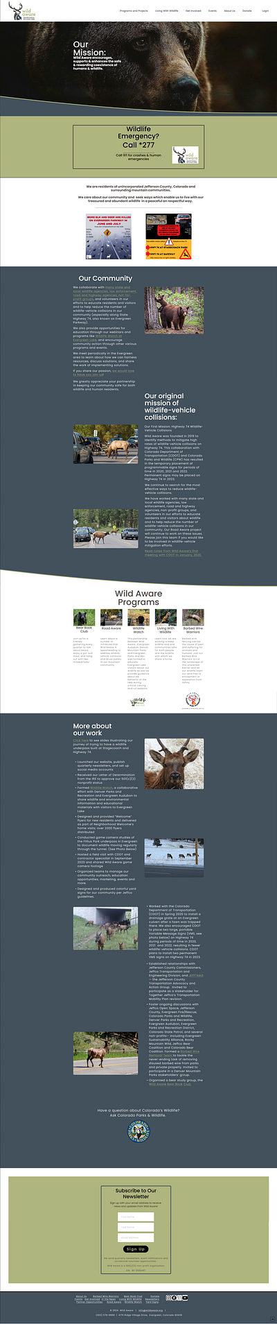 Wild Aware: Homepage branding responsive design ui ux web design website