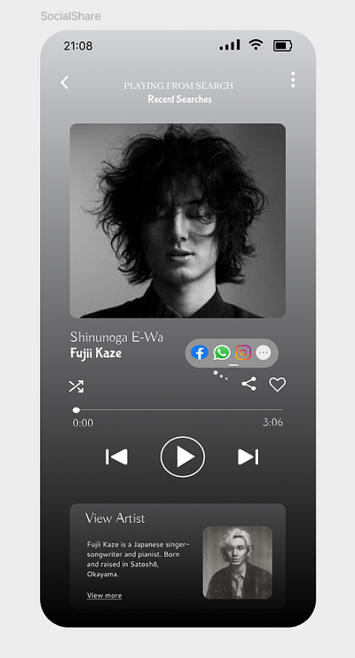 Share button for the music app #DailyUI chall challenge010 dailyui share button ui uiux ux