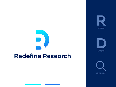 'Redefine Research' Logo abstract app coin crypto currency graphic design lettermark logo minimal minimalistic modern saas security startup tech technology token wordmark