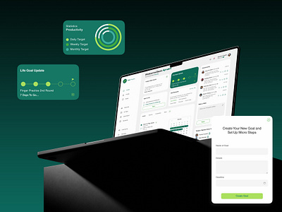 Daily Progress Dashboard UI Design application design best design best ui branding clean ui creative design dashboard design engaging design green color modern ui most profitable design progress app saas saas product ui ux design user experience user friendly design user interaction user interface design web app