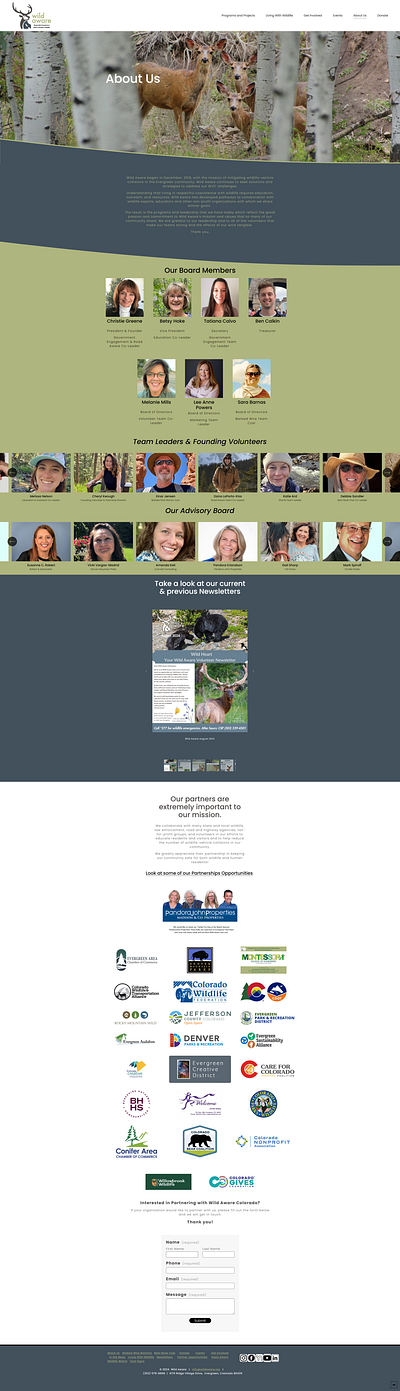 Wild Aware: About Us branding responsive design ui ux web design website