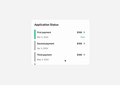 Monthly Payment - UI Component loan app monthly payment payment payment status ui