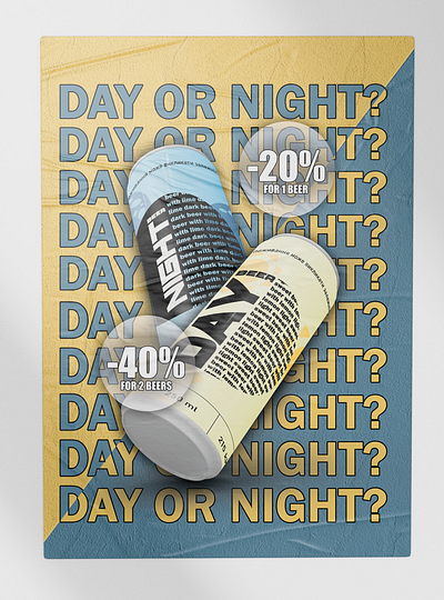 Beer day/night 3d graphic design