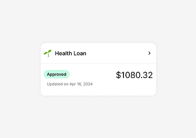 Loan Dashboard - UI Component component fintech health loan loan app loan dashboard ui