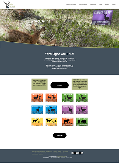 Wild Aware: Yard Signs branding responsive design ui ux web design website