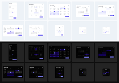 Date Picker Component clean component dark date picker design system figma minimal ui kit