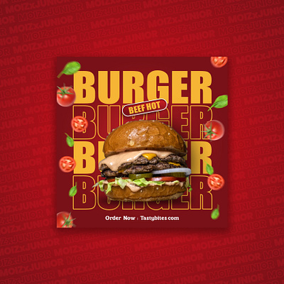 Burger Post - Social Media Post branding design fast food flyer graphic design illustration post poster social media post