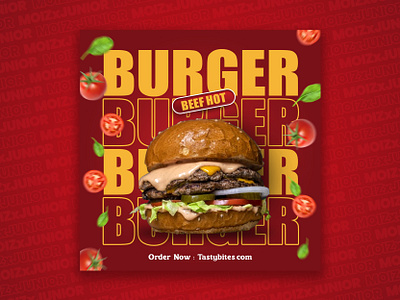 Burger Post - Social Media Post branding design fast food flyer graphic design illustration post poster social media post