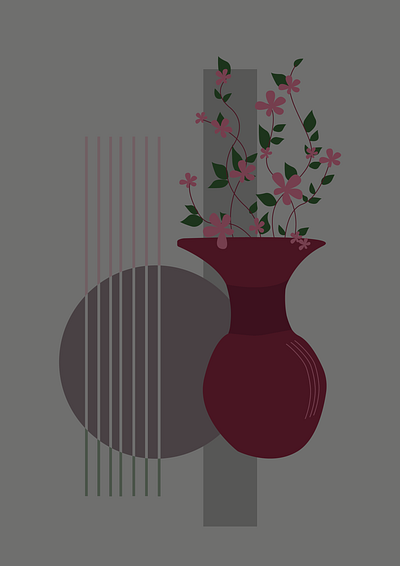 Flowers in geometry design graphic design illustration