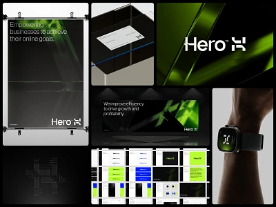 Hero™ — Logo & Visual Identity brand brand identity branding futuristic h logo identity lettering logo logo design logo designer logomark logotype mark minimal logo modern logo startup tech visual visual identity