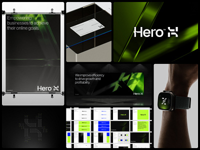 Hero™ — Logo & Visual Identity brand brand identity branding futuristic h logo identity lettering logo logo design logo designer logomark logotype mark minimal logo modern logo startup tech visual visual identity