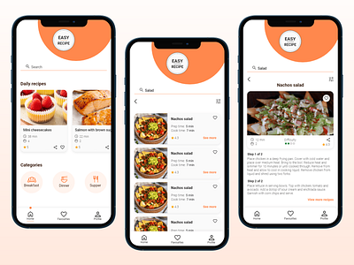 Mobile App UI Design: Easy Recipe adobe xd design mobile ui