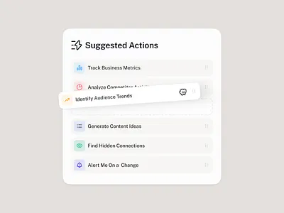 AI - Suggested Actions actions ai chat clean component design interface saas ui