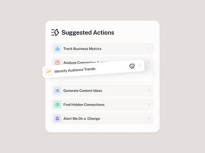 AI - Suggested Actions actions ai chat clean component design interface saas ui