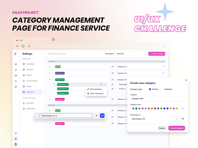 DAY 12. CATEGORY MANAGEMENT PAGE FOR FINANCE SERVICE bank ui bank ux finance service finance tool finance web app ui finance uiux saas ux finance web app ui web design finance