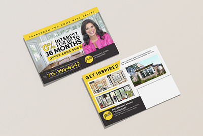 Window Company Direct Mailer Design advertising direct mailer design eddm graphic design postcard