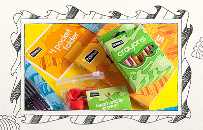 Schoolio, Academic Supplies at OfficeMax brand identity graphic design packaging