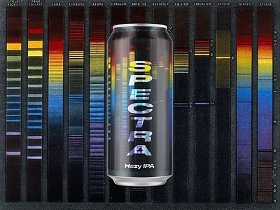 Hazy IPA - Beer Label Packaging Design beer art branding candesign craft beer design graphic design illustration label labeldesign modern packaging packagingdesign photoshop rainbow retro futuristic spectrum