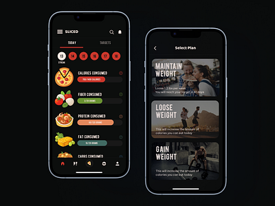 Sliced Concept app fitness inspiration ios journal log muscle nutrition pizza running tracker ui