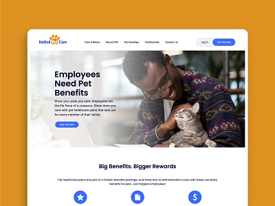 Pet Care: hero design cat dog employees enterprise healthcare hero hero section pet care pet healthcare pets ui ux web web design website website design