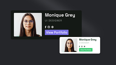 Profile card design card design portfolio ui website