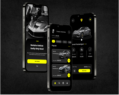 Car Rental Mobile App Design Concept ui