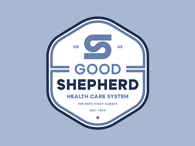 Good Shepherd Badge badge brand identity branding graphic design health care hospital logo logo logo design logomark s logo simple badge