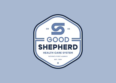 Good Shepherd Badge badge brand identity branding graphic design health care hospital logo logo logo design logomark s logo simple badge