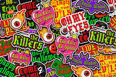 Halloween Sticker Pack Design design display font free font halloween spooky sticker typeface typography