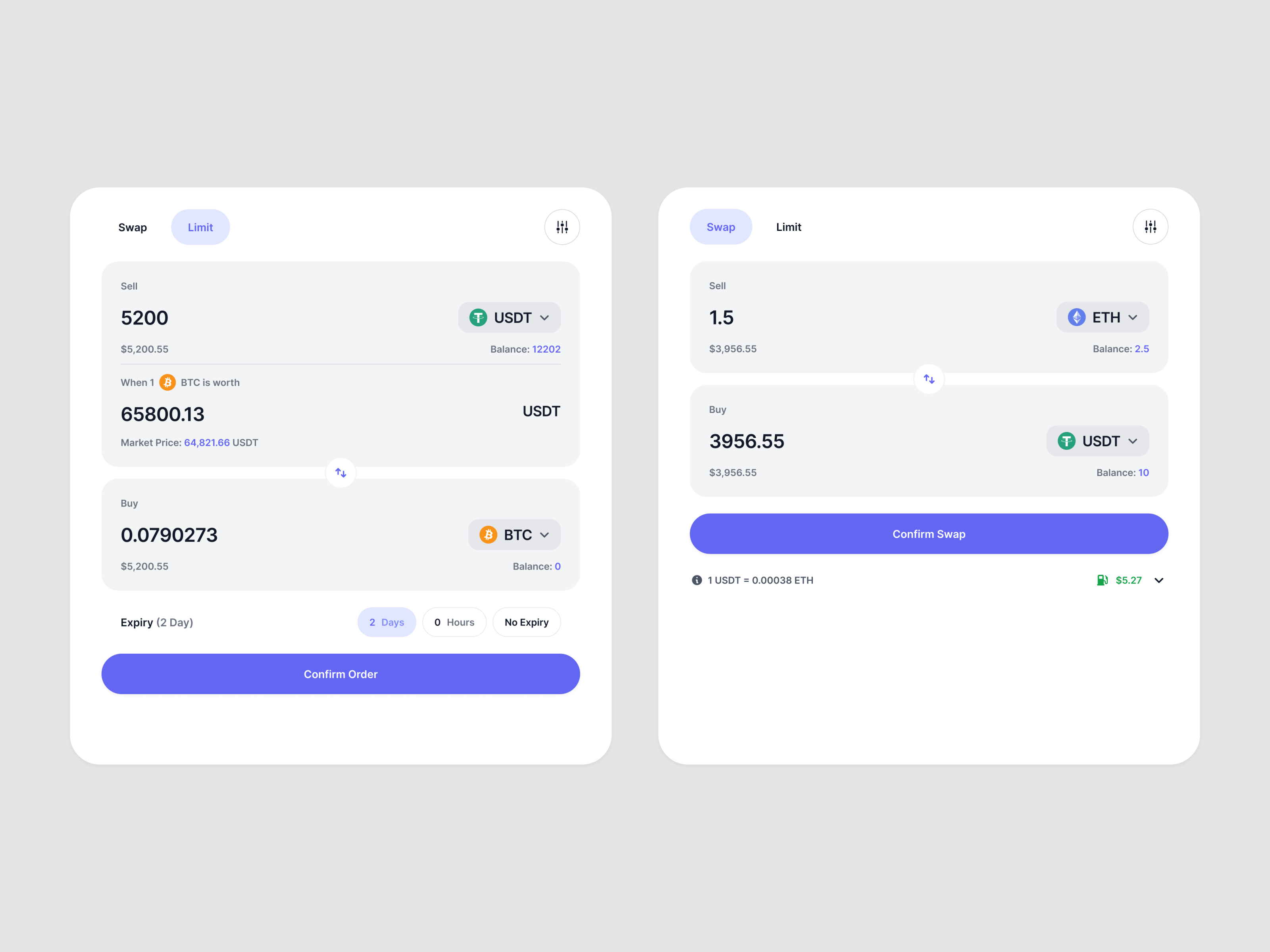 TokenFlow | Swap & Limit Order UI blockchain crypto defi exchange fintech minimalist swap trading ui ux web design web3