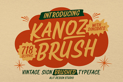 Kanoz Brush Typeface design font fonts letteing typeface vintage