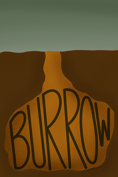 Peachtober 2024 Day 14: Burrow illustration peachtober typography