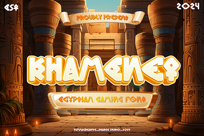 Khamenet – Egyptian Gaming Font 70s decorative display egypt egyptian font fun game games gaming kid myth new old retro trend typeface typography vintage web