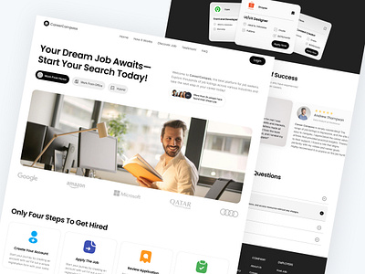 Job Finder UI Kit Landing Page career company profile corporate hero intern job job finder landing page talent ui uiux web website