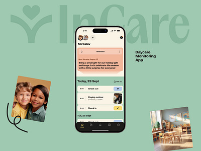 Daycare Monitoring App app design mobile ui ux